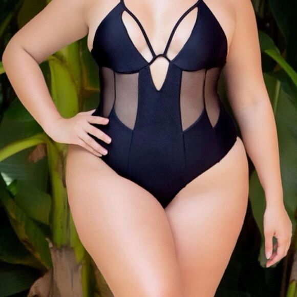 Matte Collection Eros One Piece Sheer Black Swimsuit - Picture 2 of 7